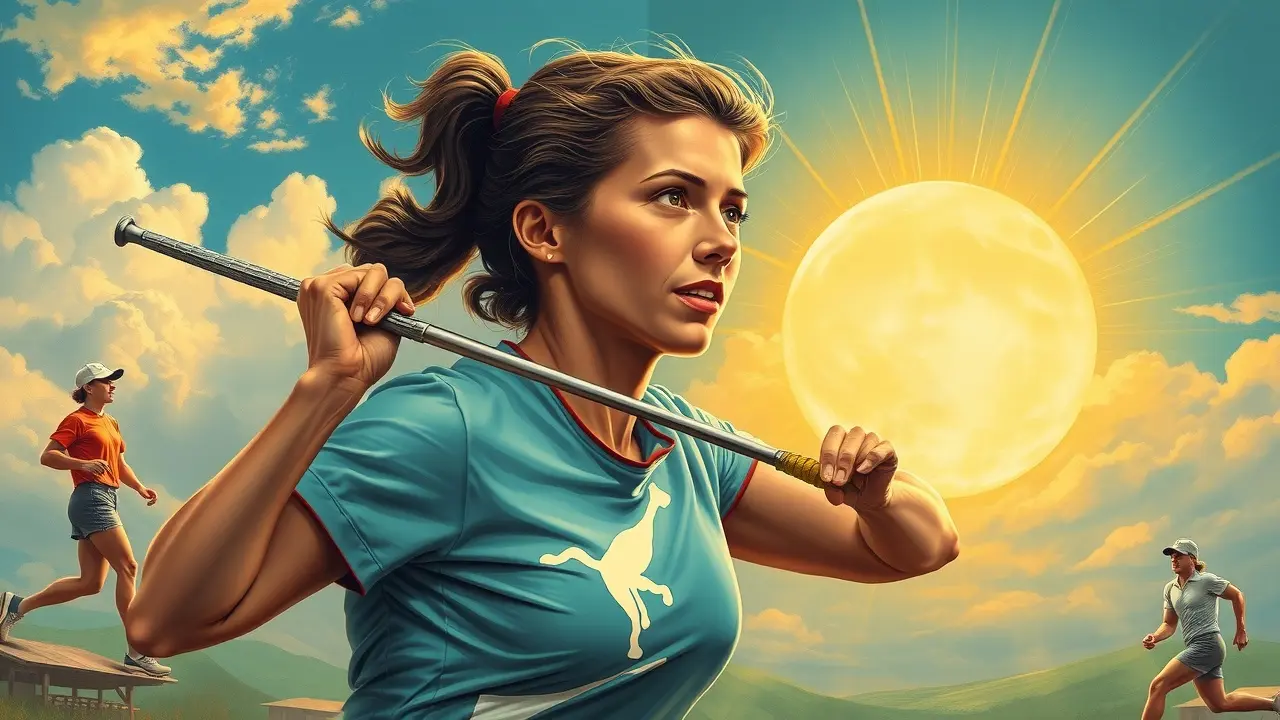 Sonhar com Babe Didrikson: Descubra o Significado e Simbolismo Ilustração de Babe Didrikson em meio a esportes