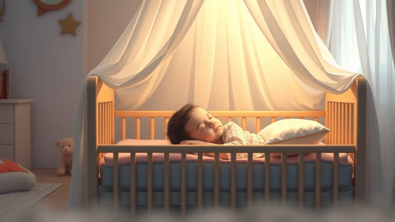 Sonhar com Bambinela: Descubra os Significados e Simbolismos Criança dormindo sob bambinela branca