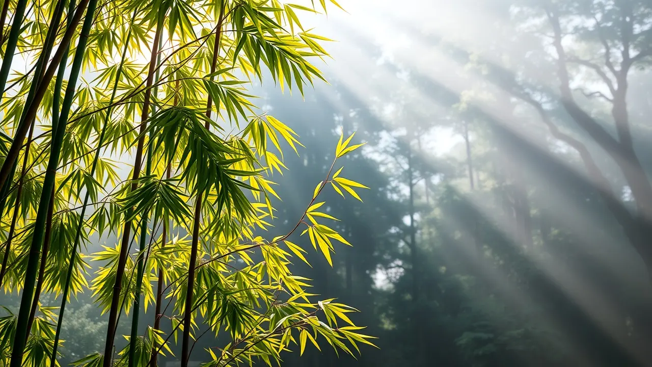 Bambu-mossô em um bambuzal