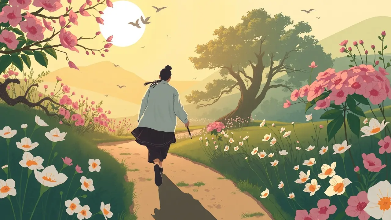 Matsuo Bashô caminhando na natureza