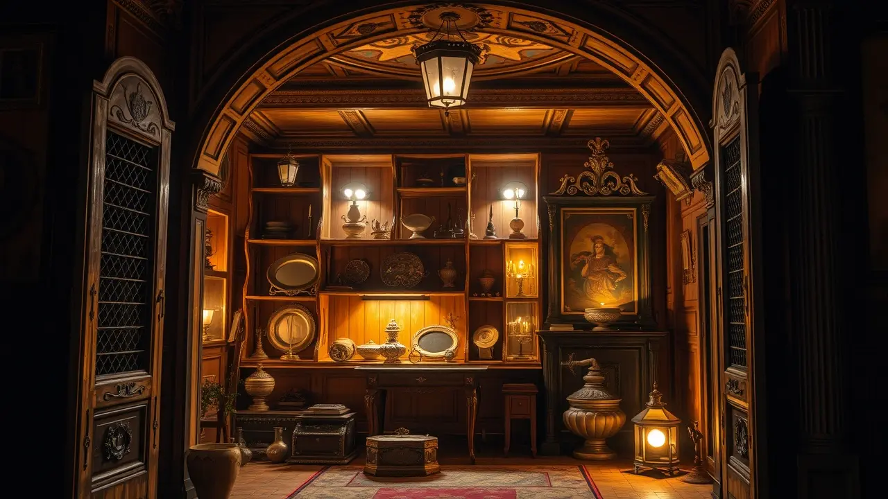 Baú antigo com tesouro brilhante