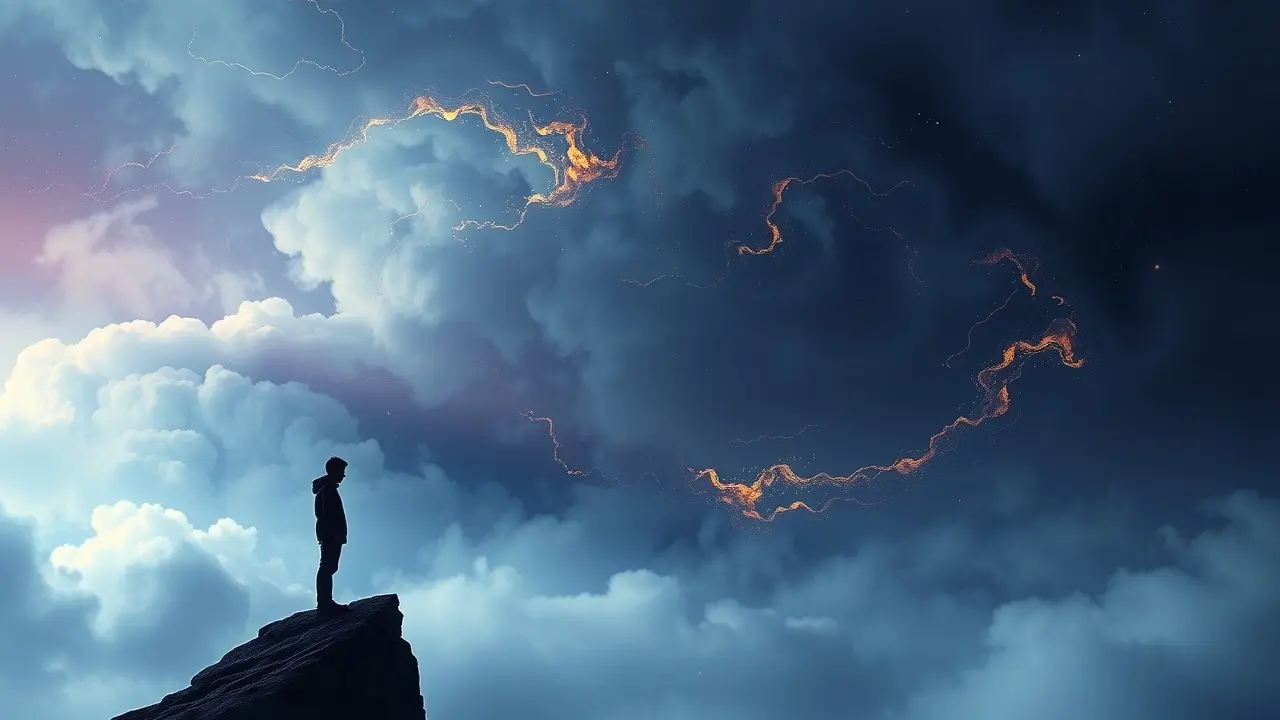 Pessoa na beira de um precipício em sonho