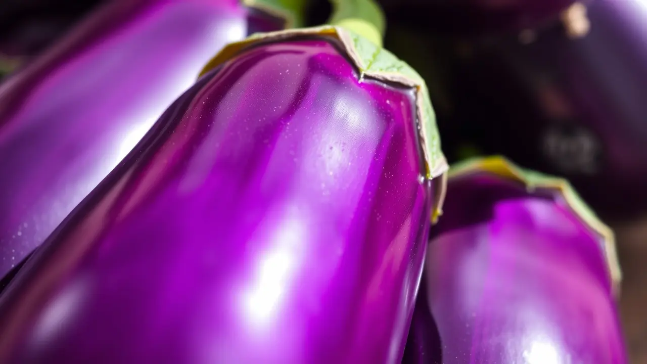 Beringela roxa brilhante