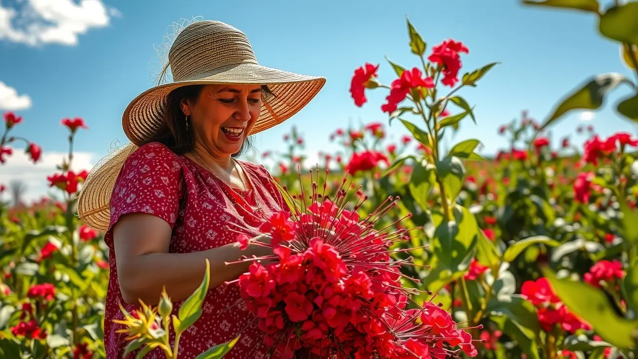 Colheita de beterrabas em campo ensolarado