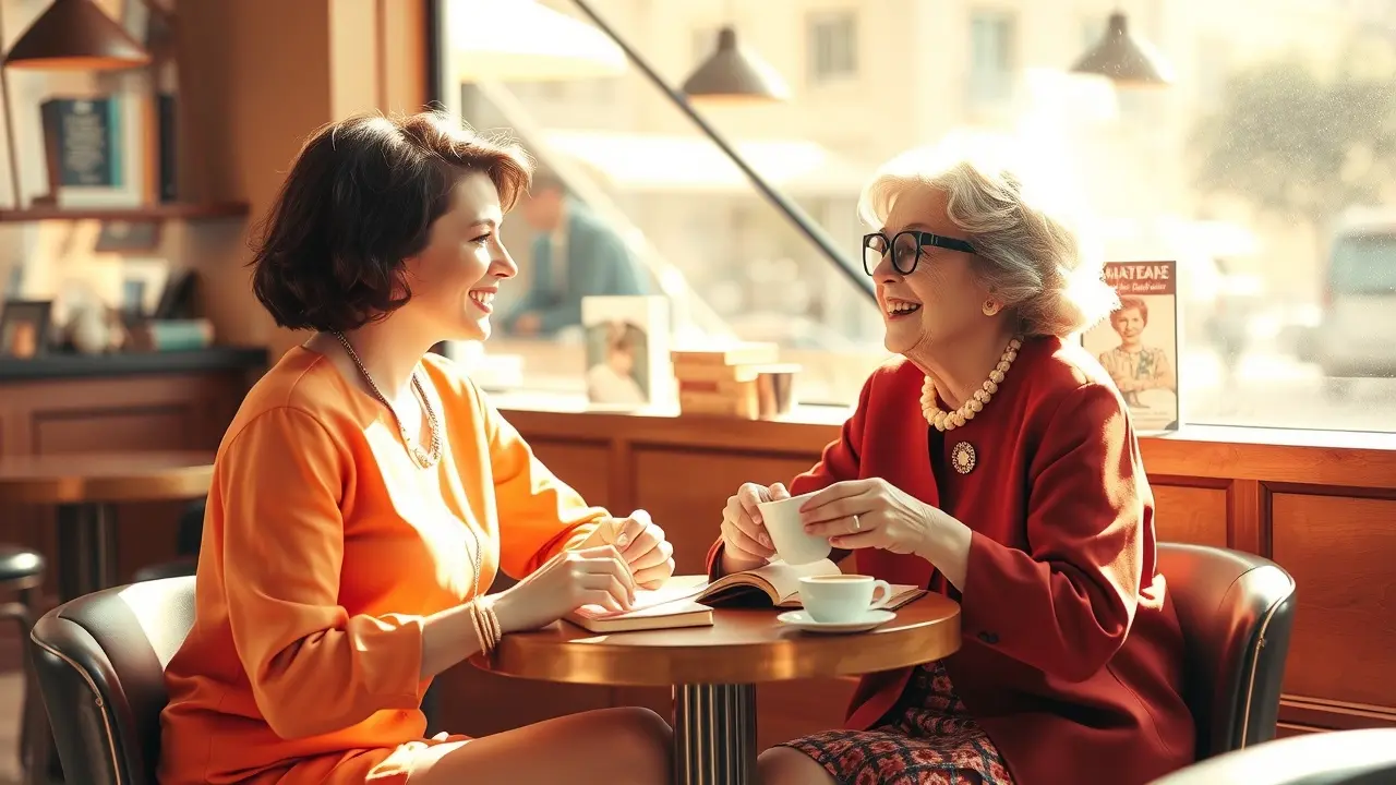 Mulher conversando com Betty Friedan em sonho