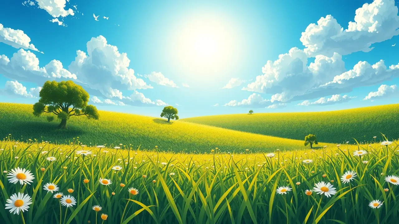 Bezerro dourado pastando em campo verde