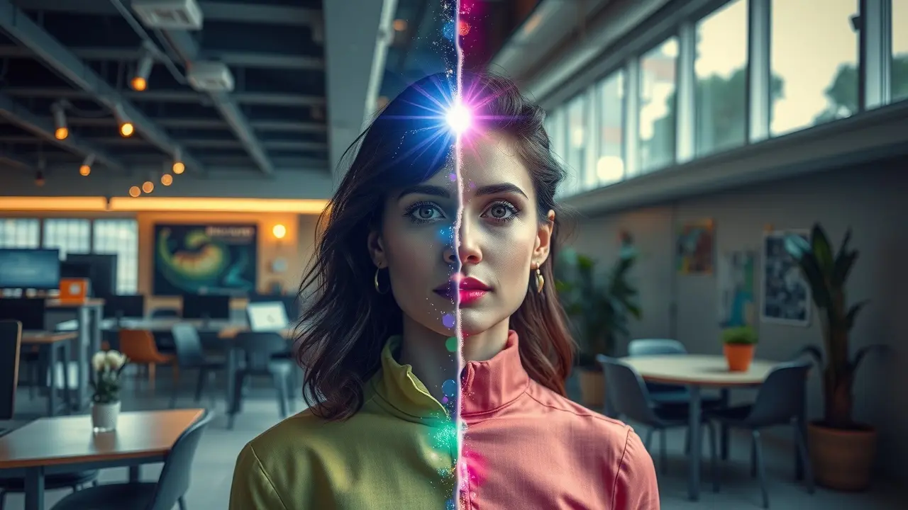 Mulher em bilocação sonhando