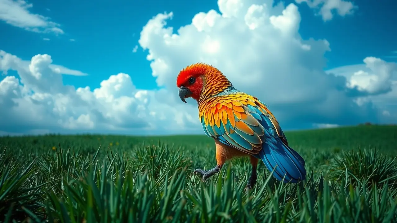 Biruta colorida indicando direção do vento