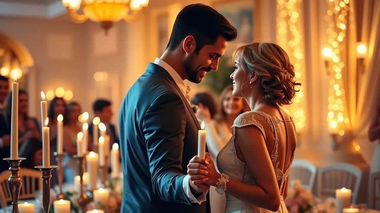 Sonhar com Bodas: Descubra o Significado e as Interpretações Casal celebrando bodas em festa elegante