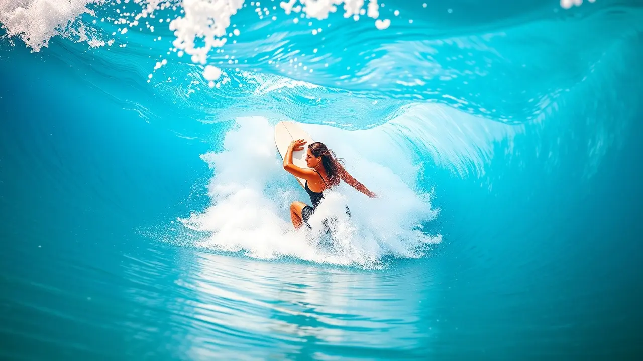 Pessoa praticando bodyboard em uma onda