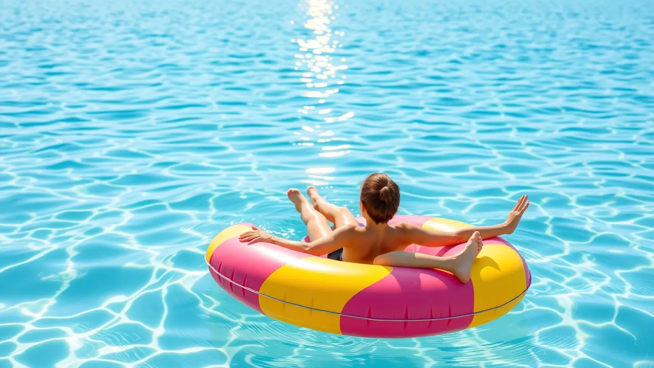 Sonho com boia colorida em água cristalina