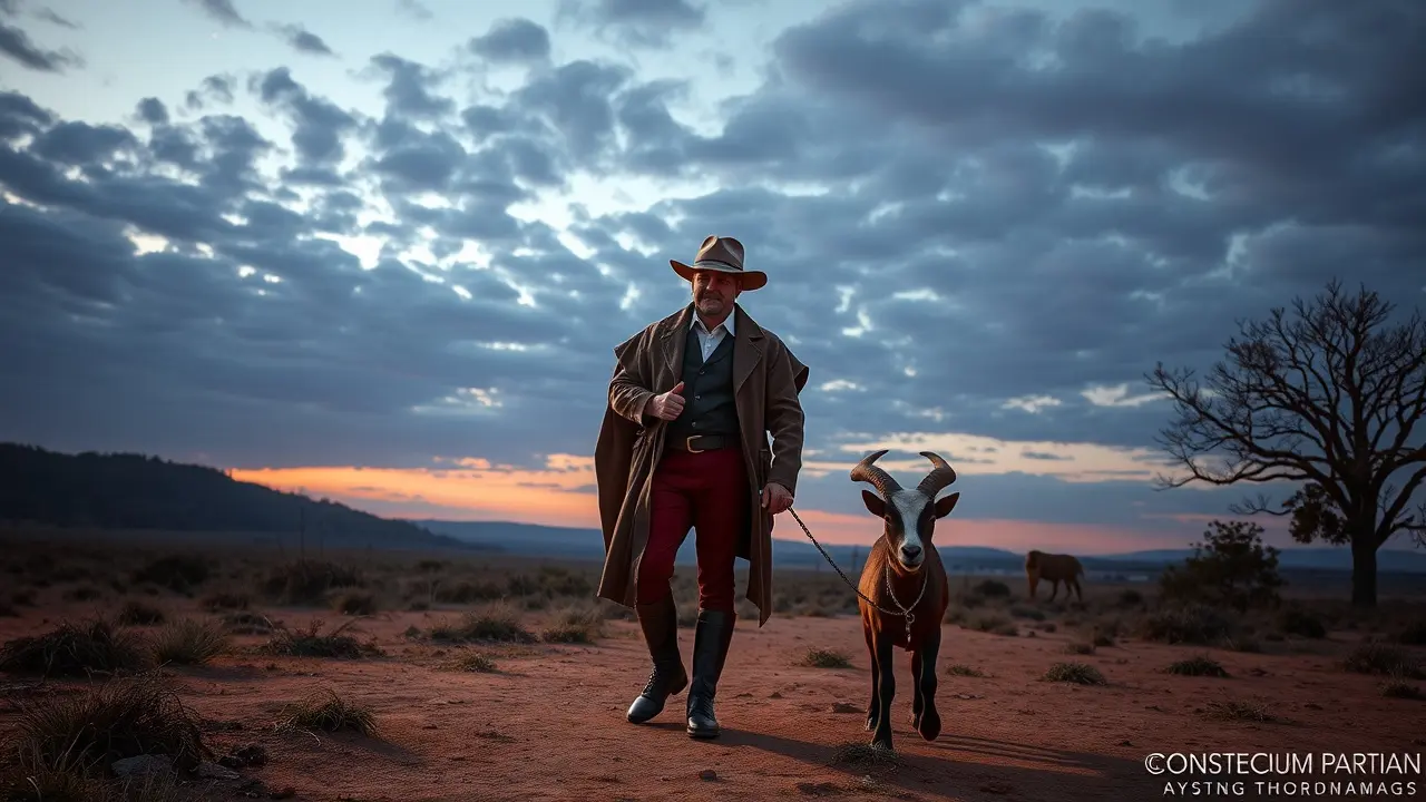 Boiadeiro guiando gado ao amanhecer