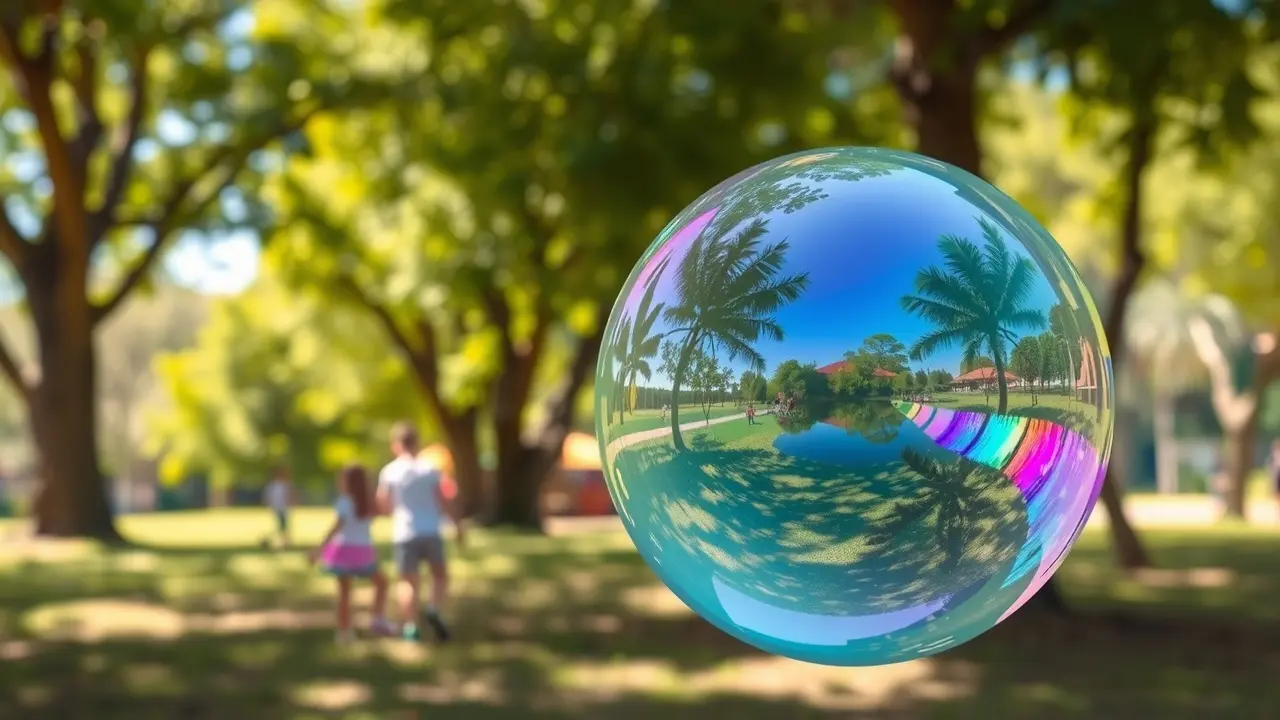 Bolha de sabão flutuando