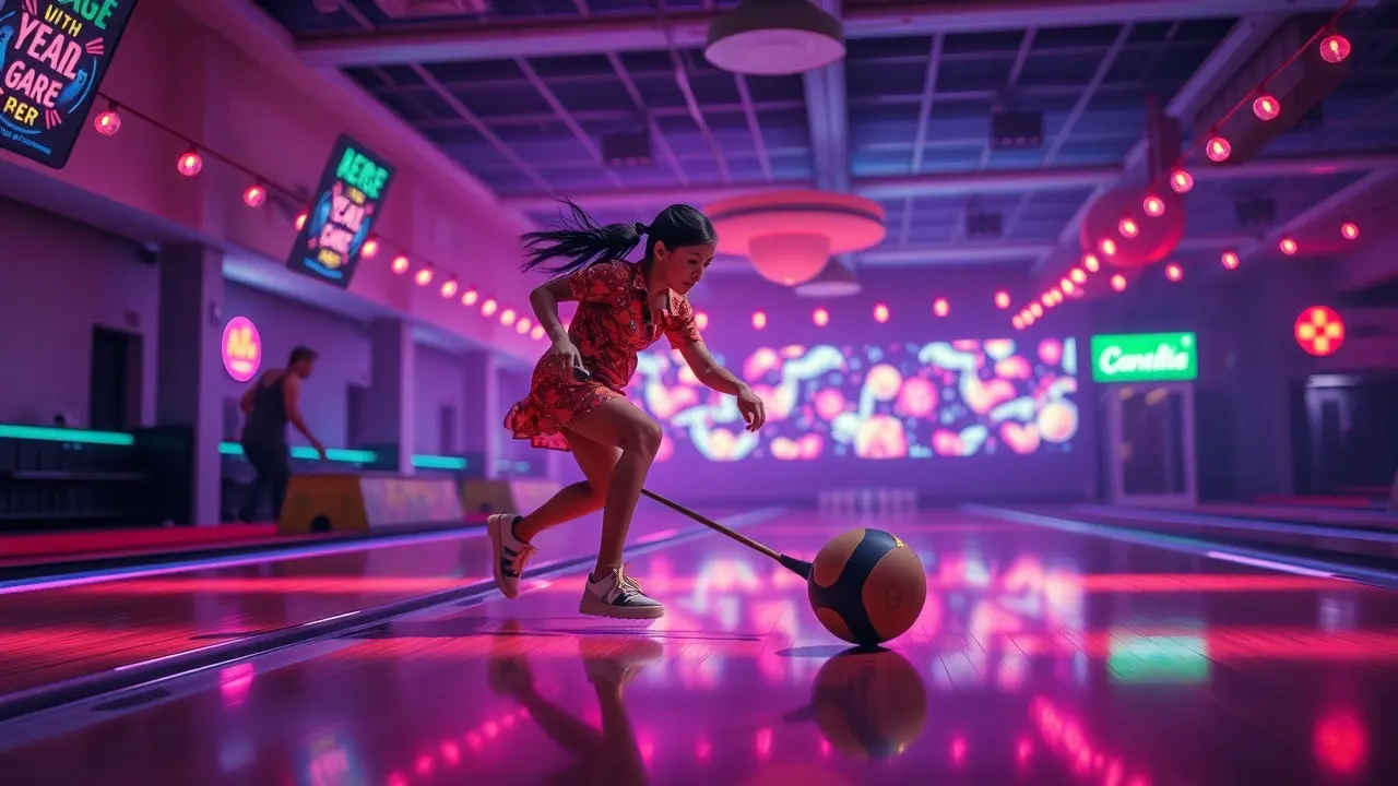 Pessoa jogando boliche