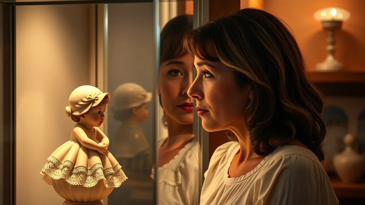 Sonhar com Boneca: Descubra os Significados e Interpretações Mulher olhando boneca de porcelana antiga