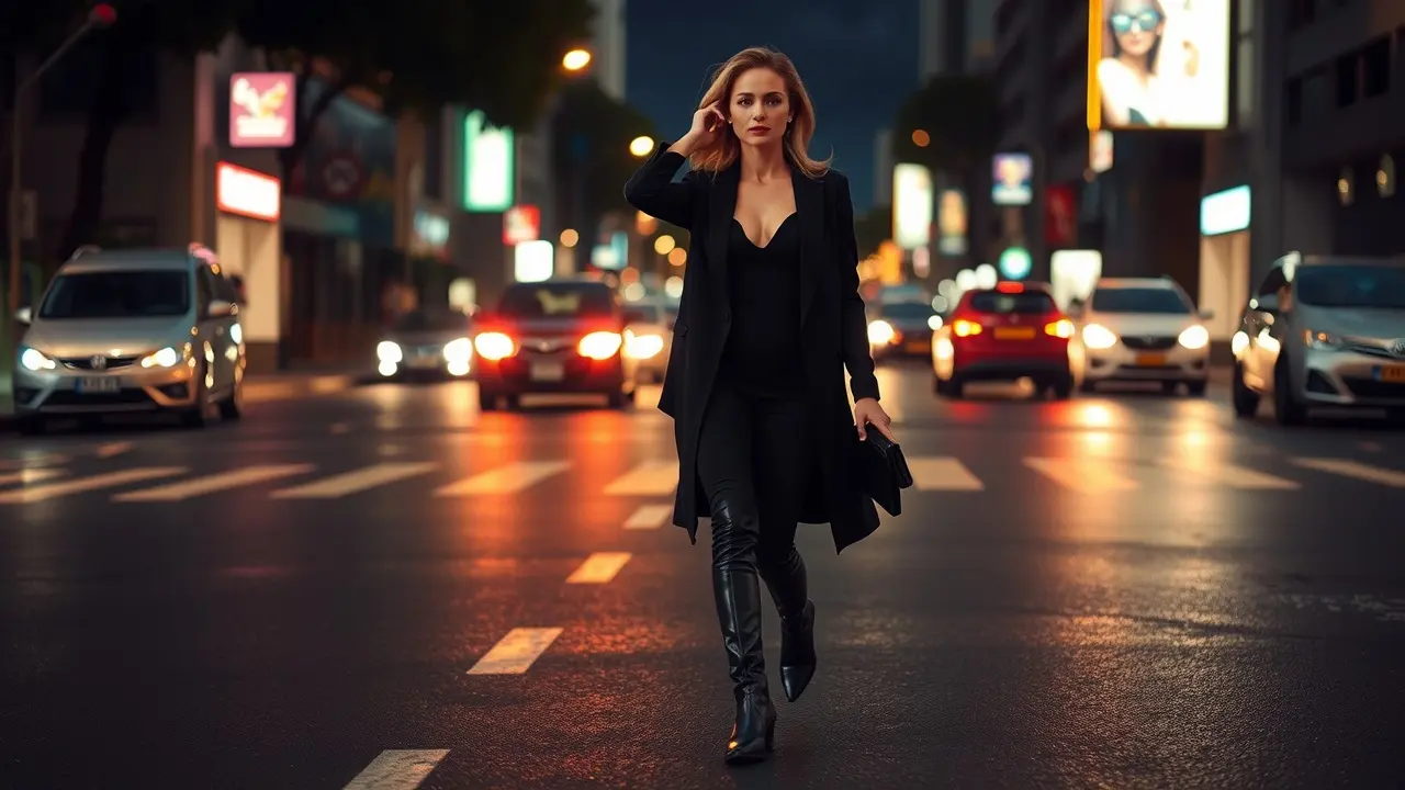 Sonhar com Bota de Cano Longo: Descubra os Significados Ocultos Mulher com bota de cano longo preta em cenário urbano