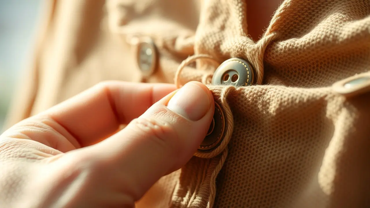 Sonhar com Botão: Descubra os Significados e Simbolismos Ocultos Costurando um botão vintage.