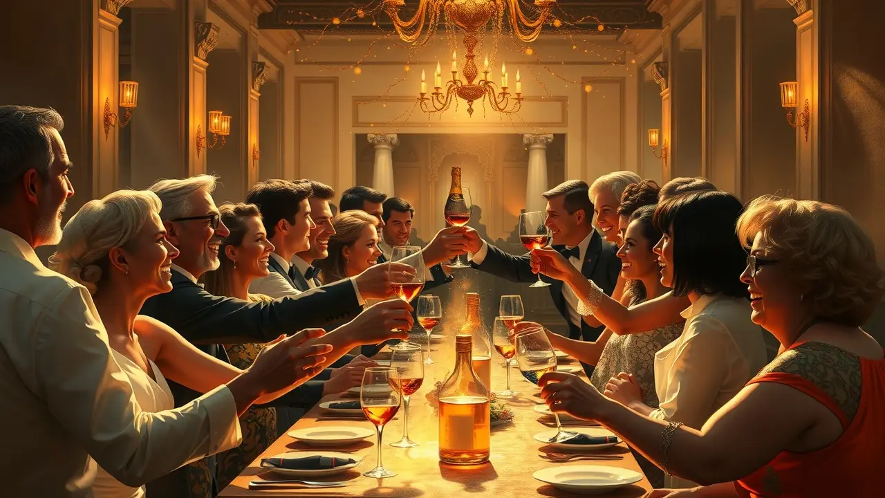 Sonhar com Brindar: Descubra o Significado Oculto e Suas Interpretações Pessoas brindando em um banquete