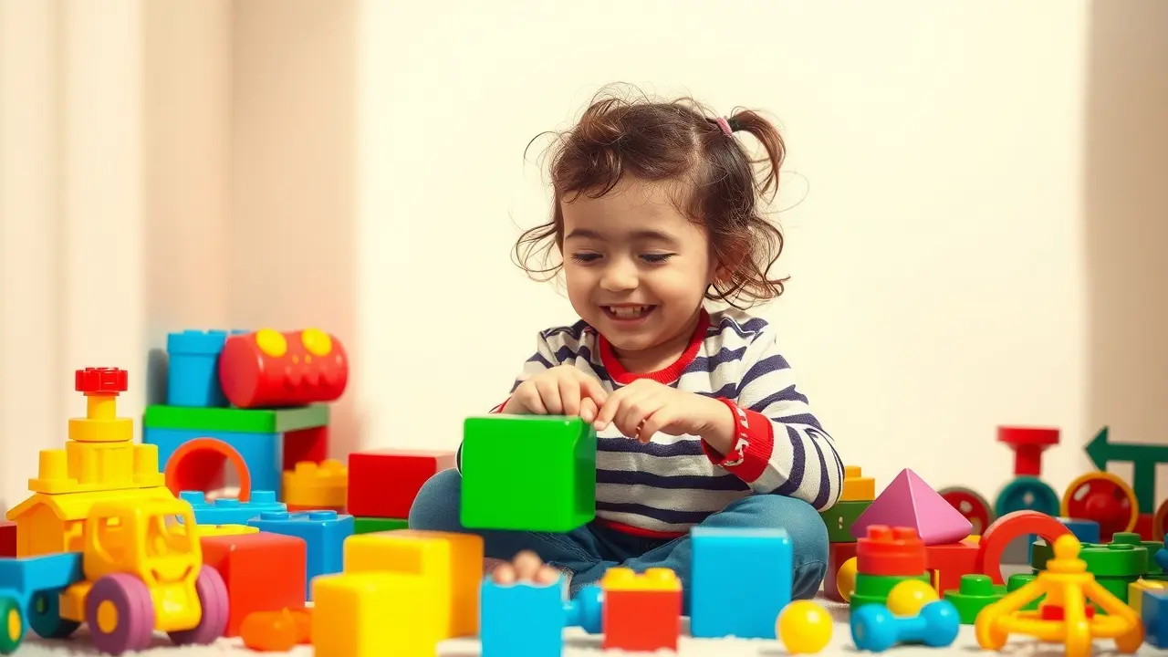 Sonhar com Brinquedo: Descubra os Significados e Interpretações Criança brincando com brinquedos coloridos