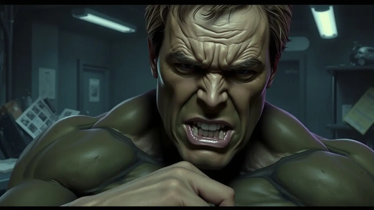 Bruce Banner se transformando no Hulk