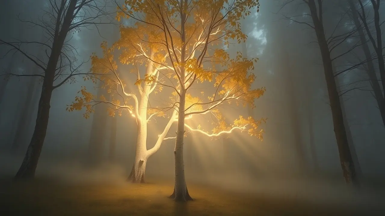 Sonhar com Bétula: Descubra os Significados e Simbolismos Ocultos Sonho com bétula em floresta mística