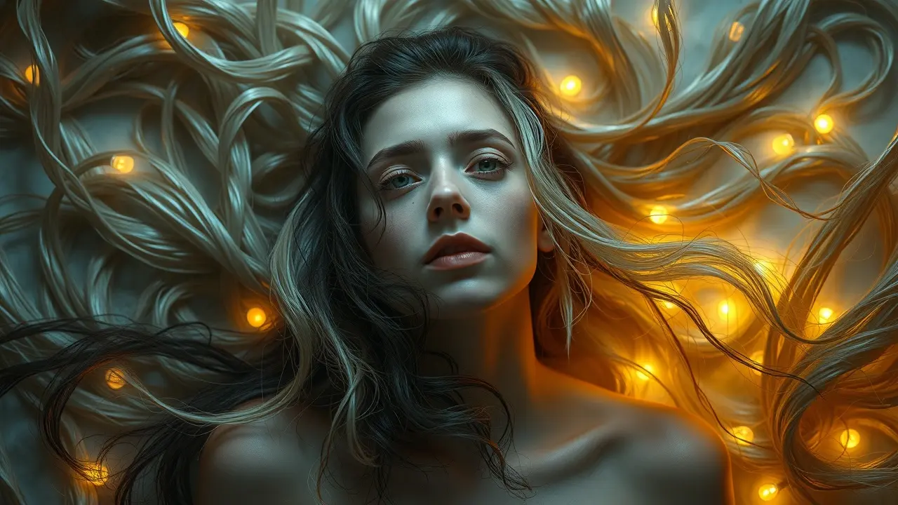 Sonho com cabelo colorido e brilhante