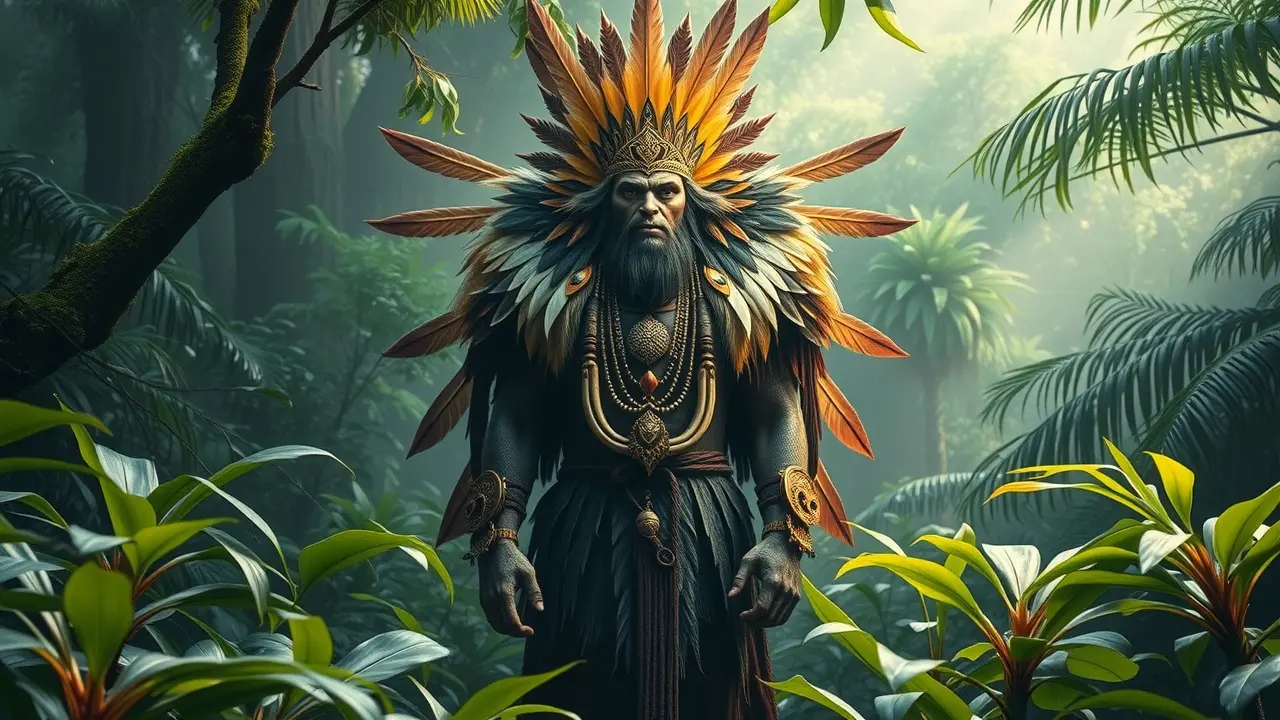 Sonhar com Caboclo: Desvende os Mistérios e Significados! Caboclo em floresta exuberante