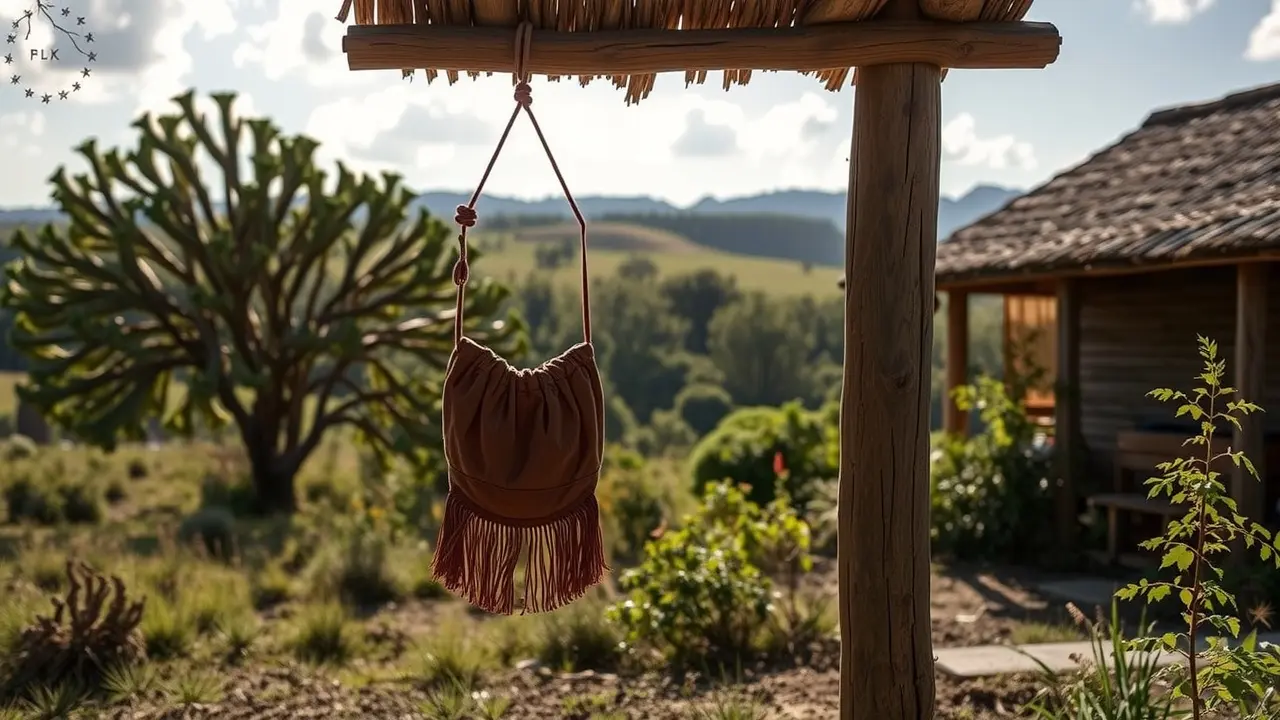Cabresto pendurado em poste de fazenda