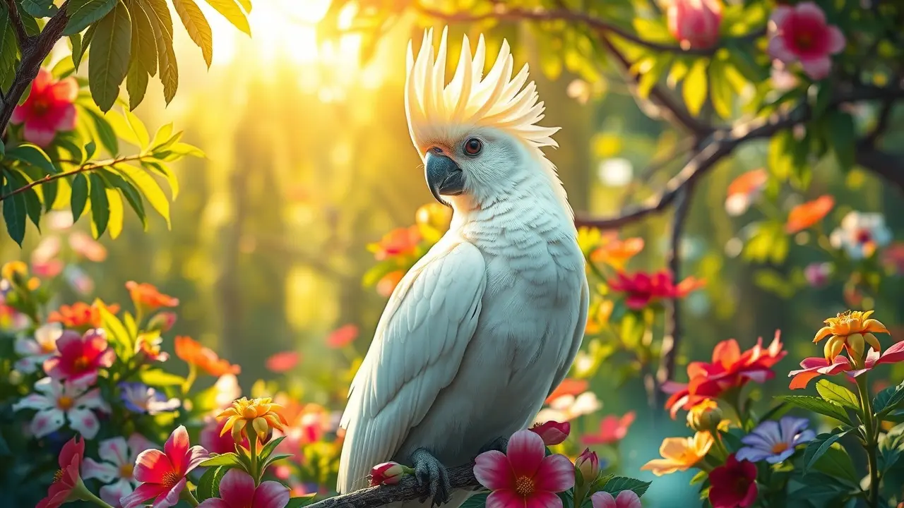 Sonhar com Cacatua: Descubra os Significados e Simbolismos Ocultos Cacatua branca em galho florido