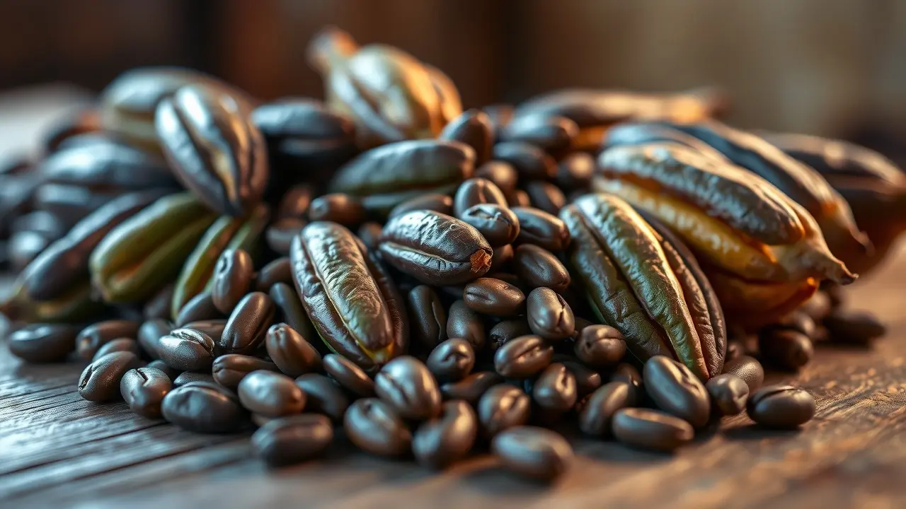 Cacau fresco colhido