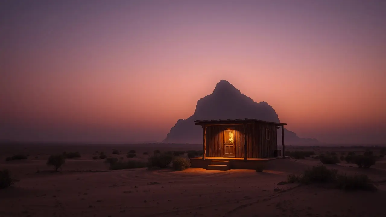 Cajado de Moisés brilhando no deserto