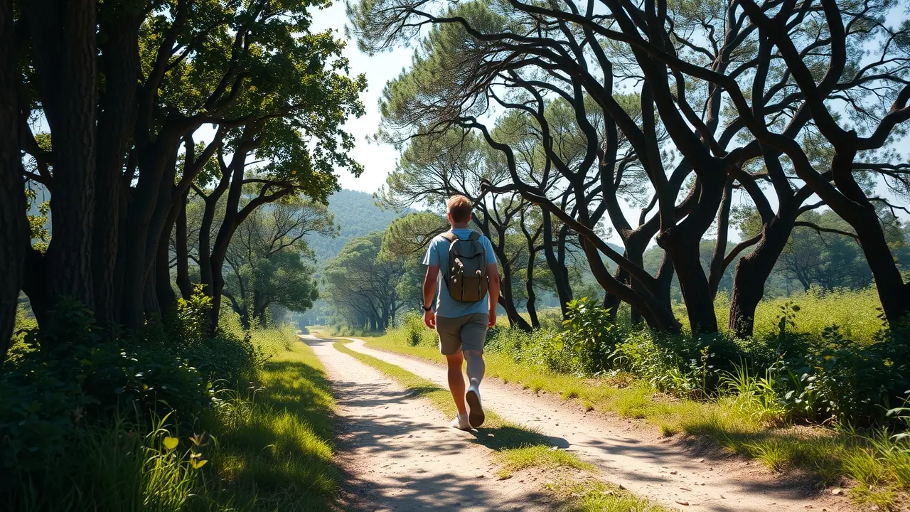 Sonho com caminhada em trilha ensolarada
