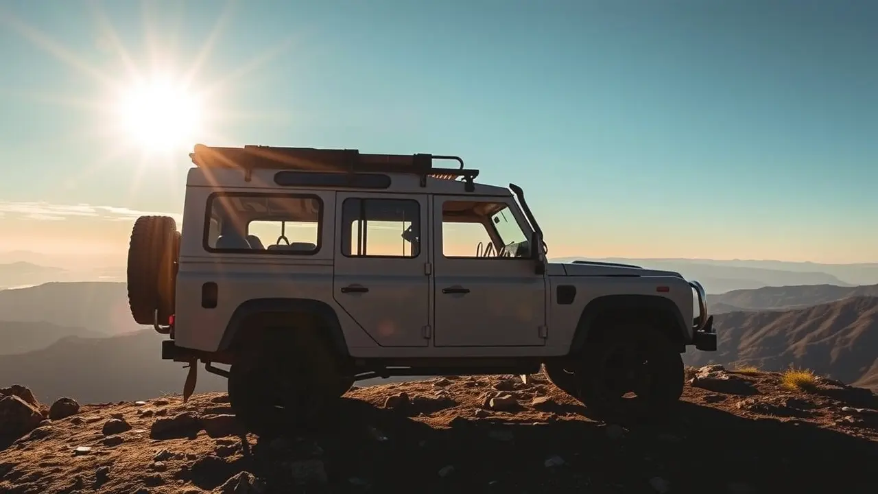 Caminhonete no topo da montanha