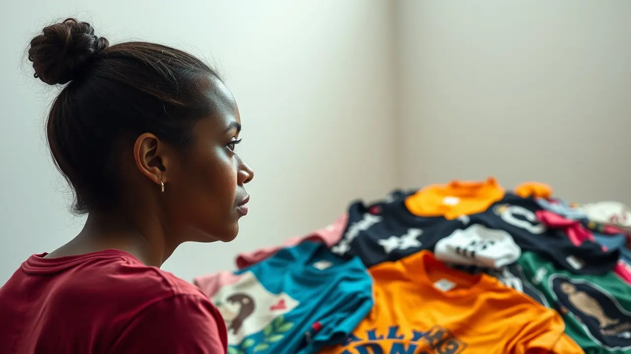 Sonhar com Camiseta: Descubra os Significados e Interpretações Homem reflexivo olhando camisetas coloridas