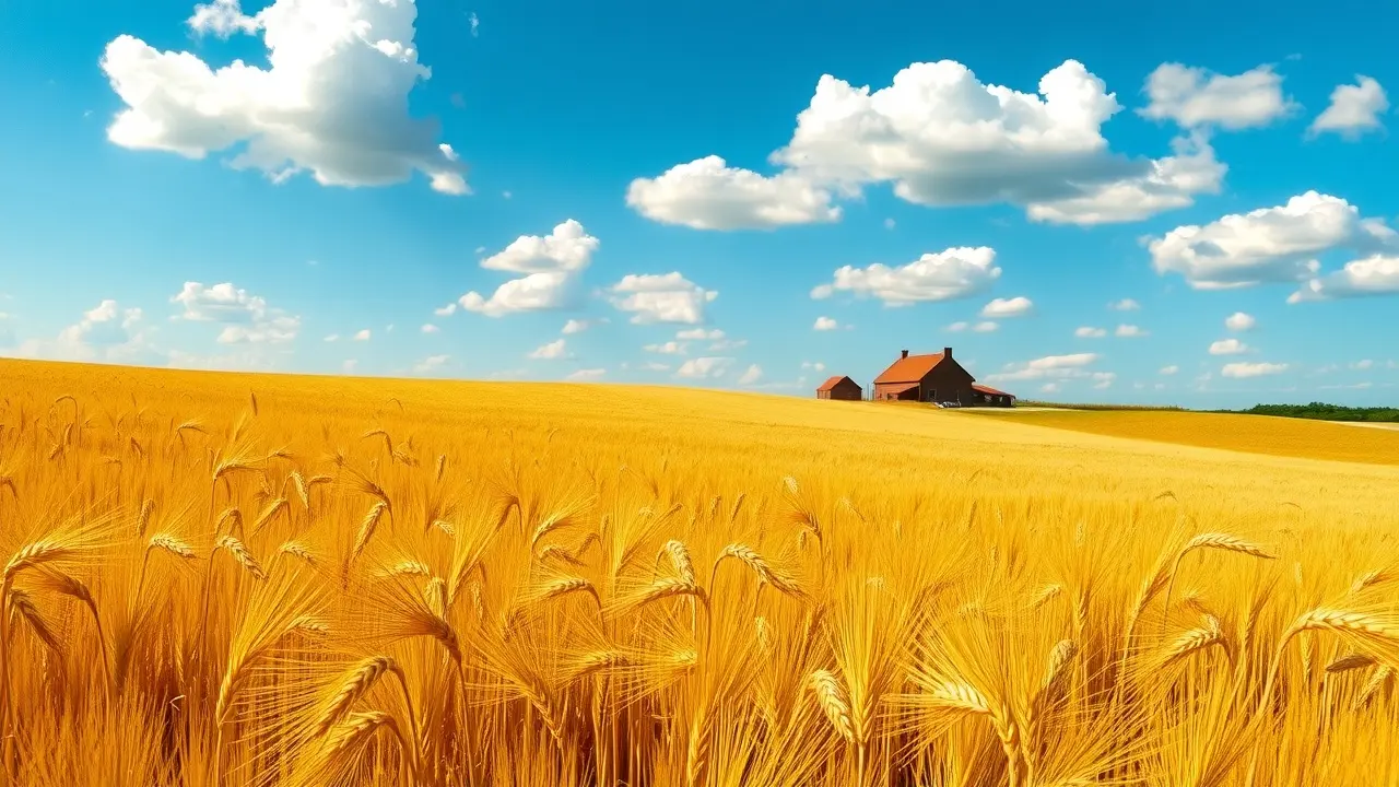 Campo de trigo ao sol