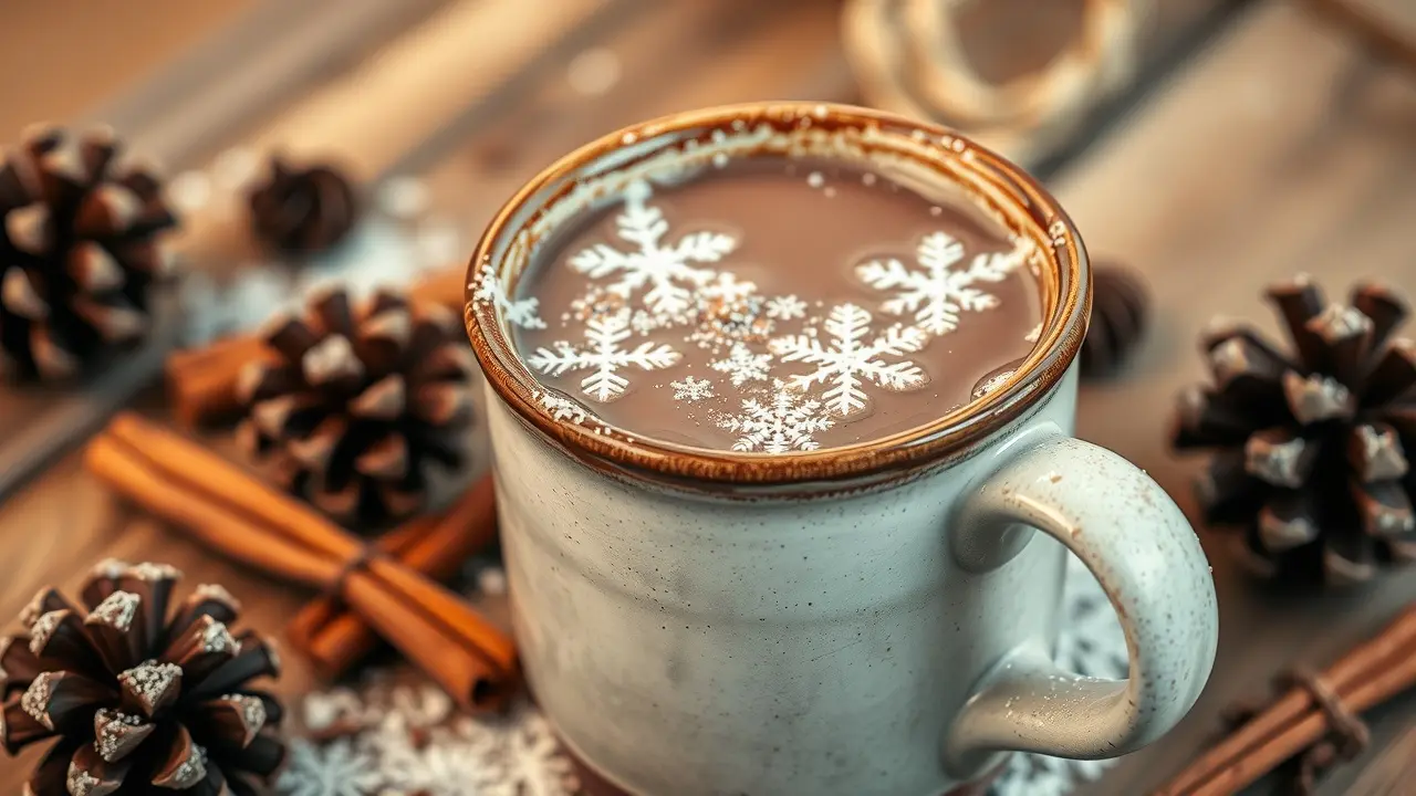 Sonhar com Caneca: Descubra o Significado e as Interpretações Caneca de chocolate quente em mesa de madeira