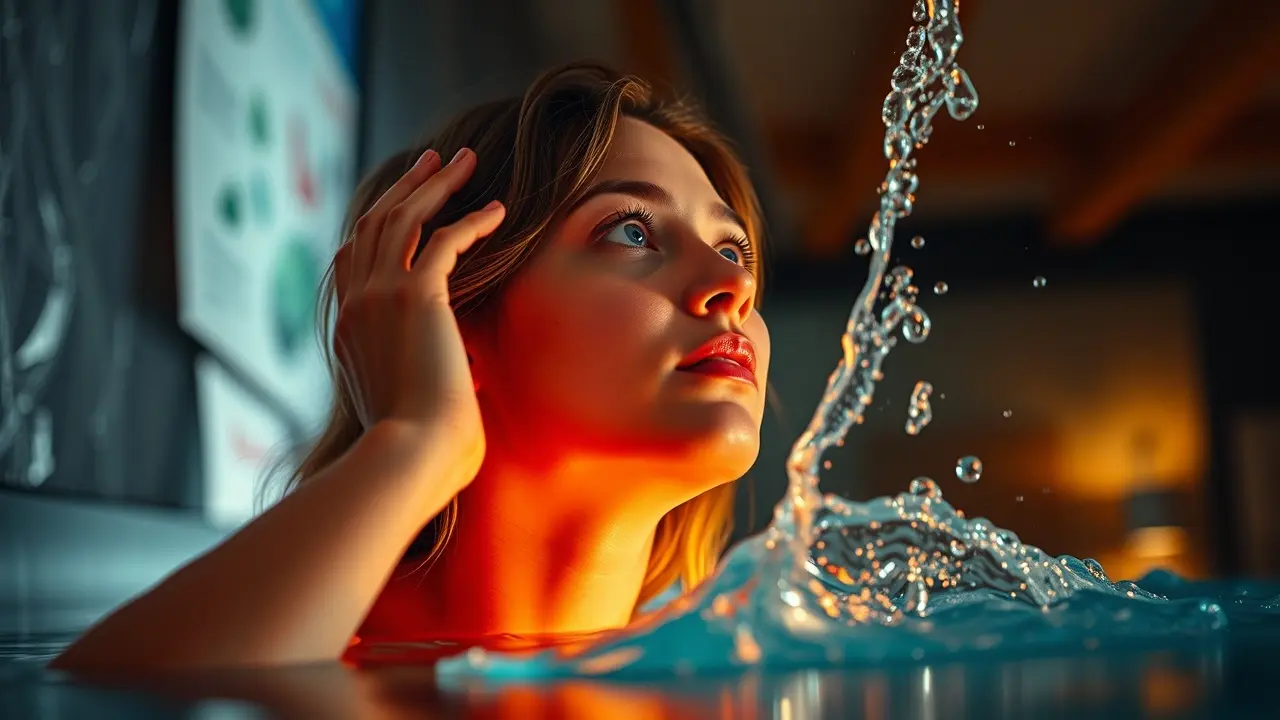 Pessoa olhando cano quebrado