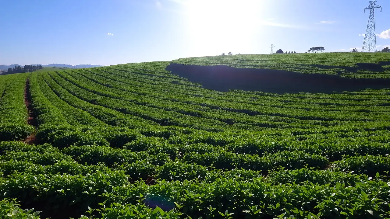 Campo de capim verde e sol