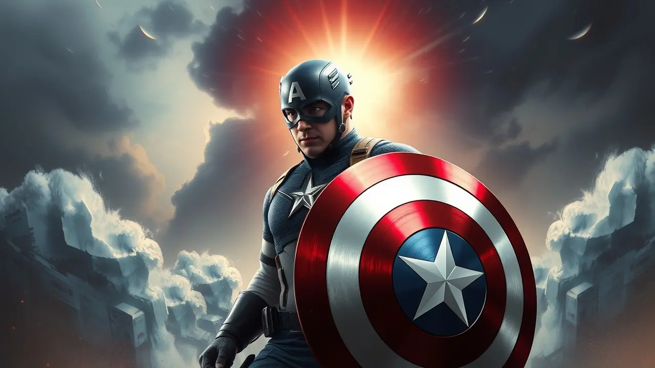 Sonhar com Capitão América: Descubra o Significado Oculto! Capitão América em pose heroica