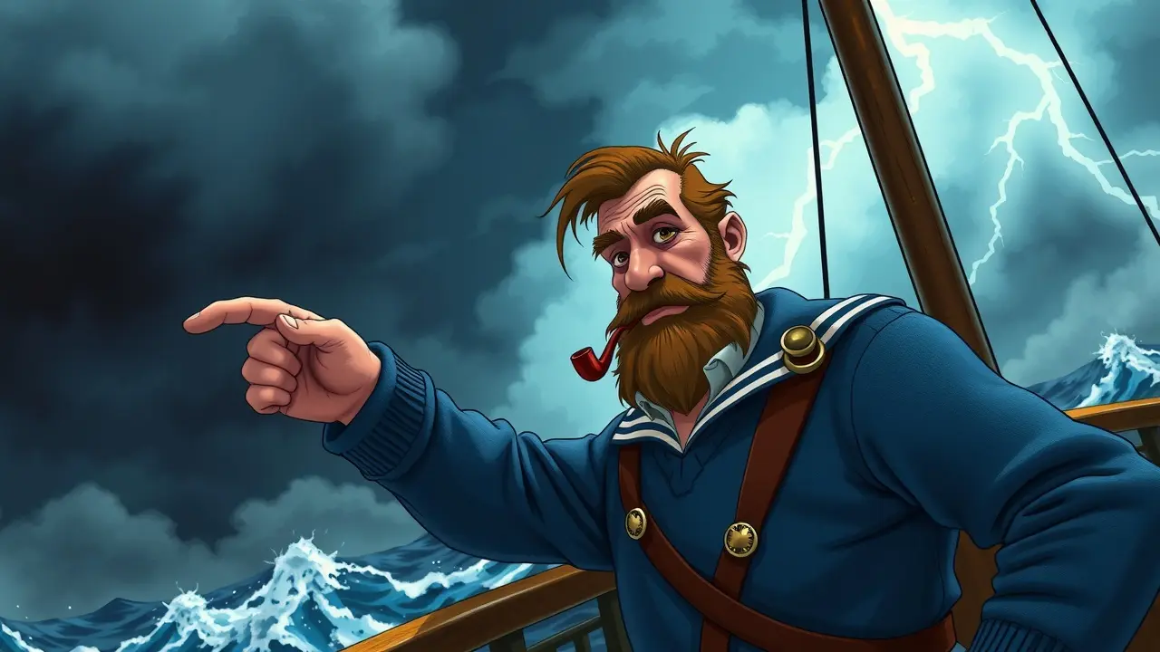 Capitão Haddock no mar tempestuoso