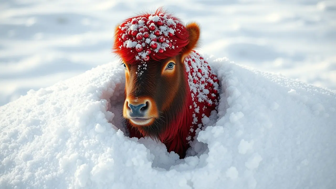 Cardeal vermelho na neve