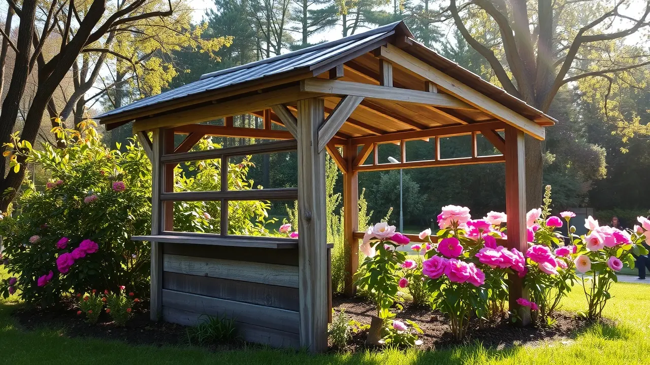Sonhar com Carriola: Descubra o Significado e as Interpretações Carriola de madeira em um jardim florido.