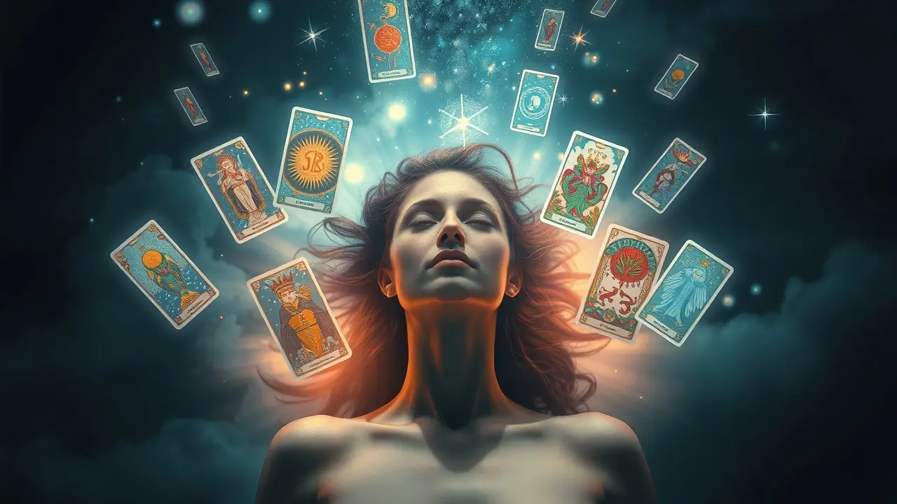 Sonho com cartomancia e cartas de tarot.
