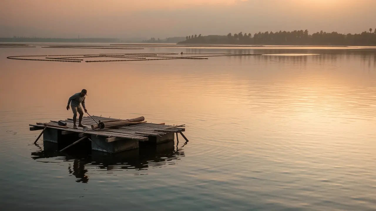 Castor-canadense construindo represa