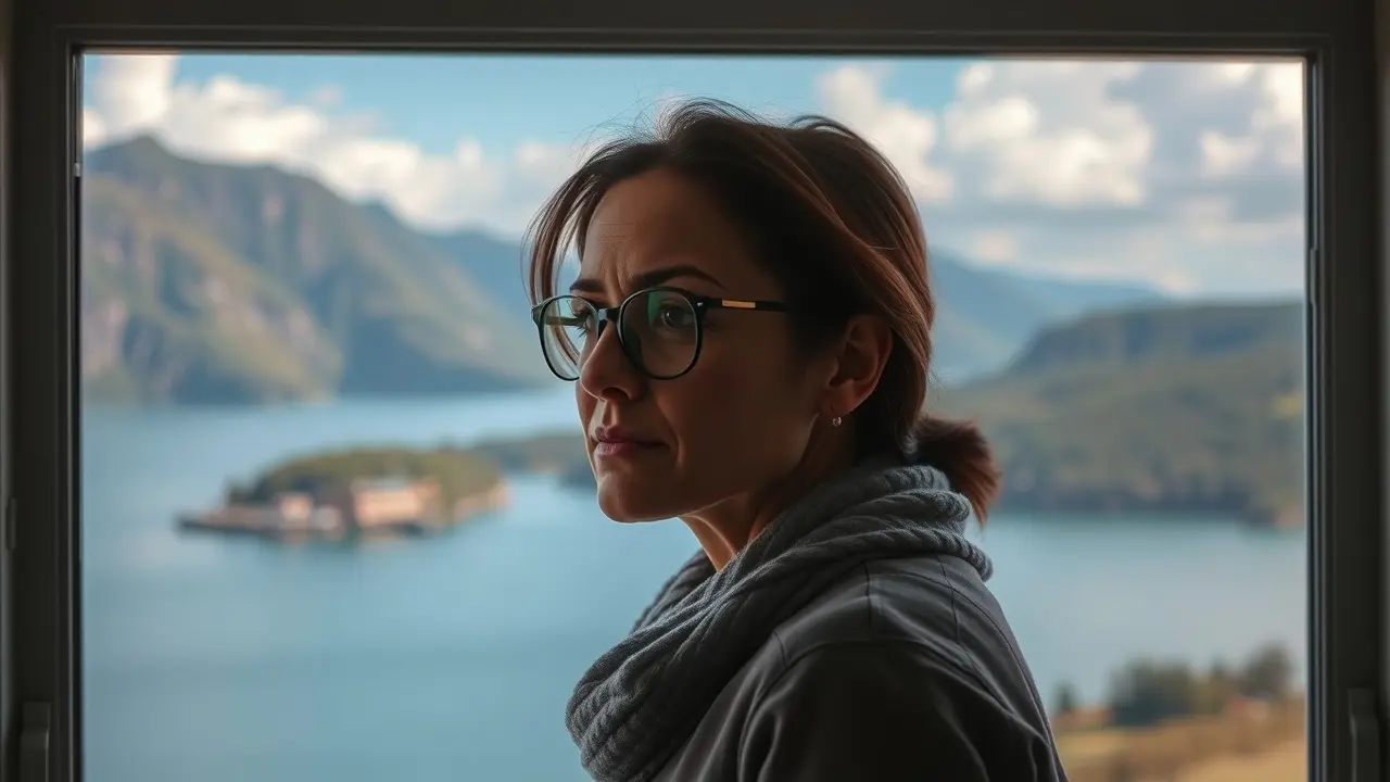 Sonhar com Catarata: Desvende os Significados e Simbolismos Ocultos Mulher olhando através de uma janela embaçada, simbolizando clareza e esperança