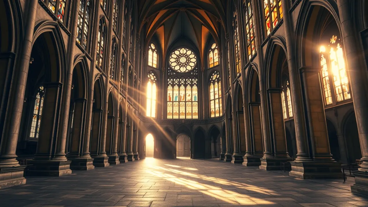 Sonhar com Catedral: Desvende os Significados e Simbolismos Catedral iluminada por vitrais