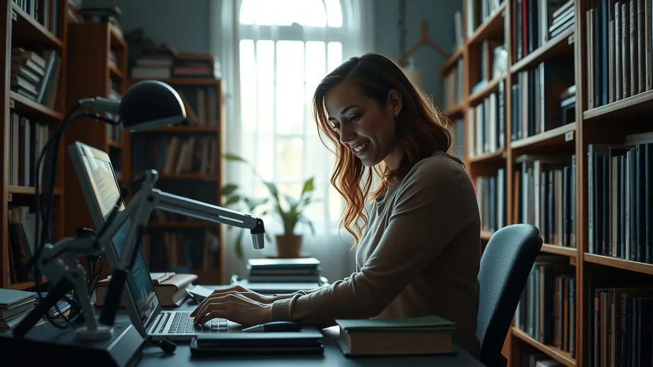 Pessoa categorizando livros em biblioteca