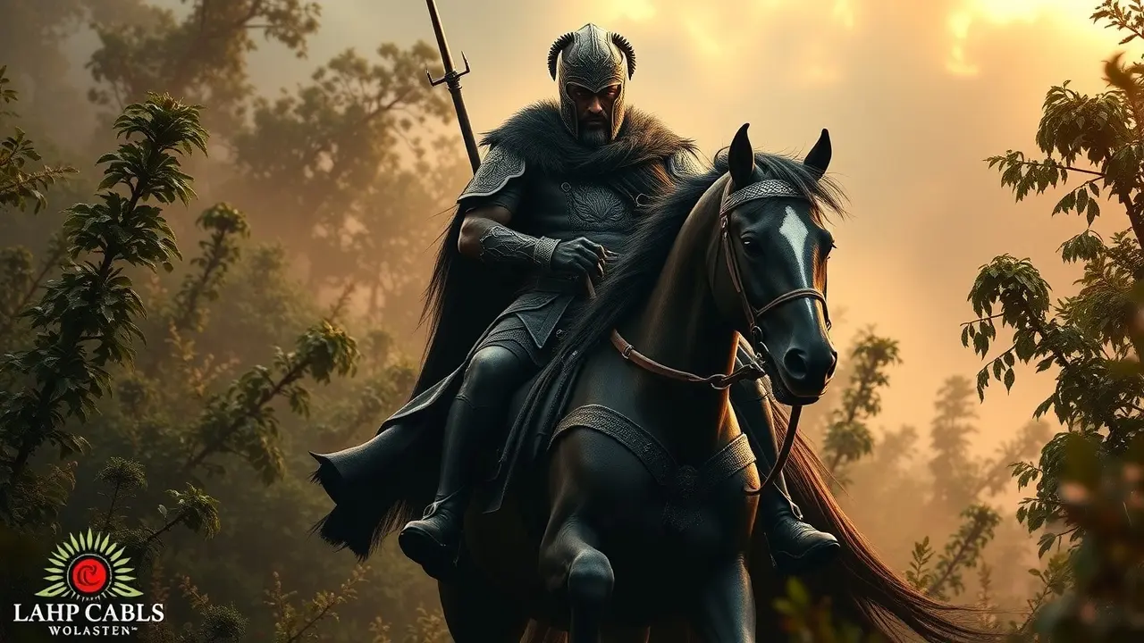 Cavaleiro Negro em Floresta Escura