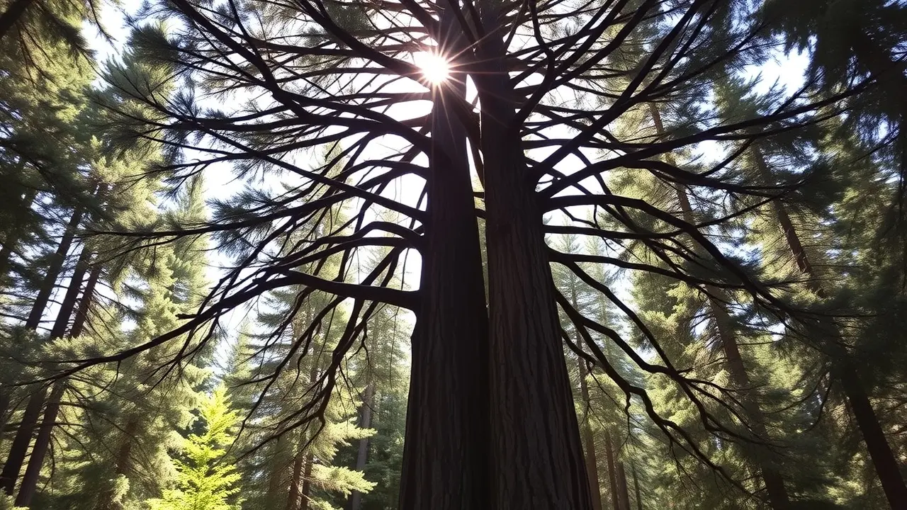 Sonho com cedro em floresta ensolarada
