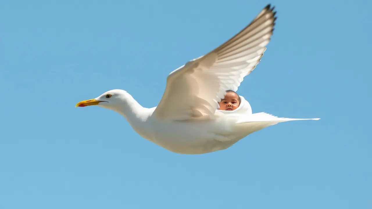 Sonhar com Cegonha Trazendo Bebê: Descubra o Significado! Cegonha voando com bebê